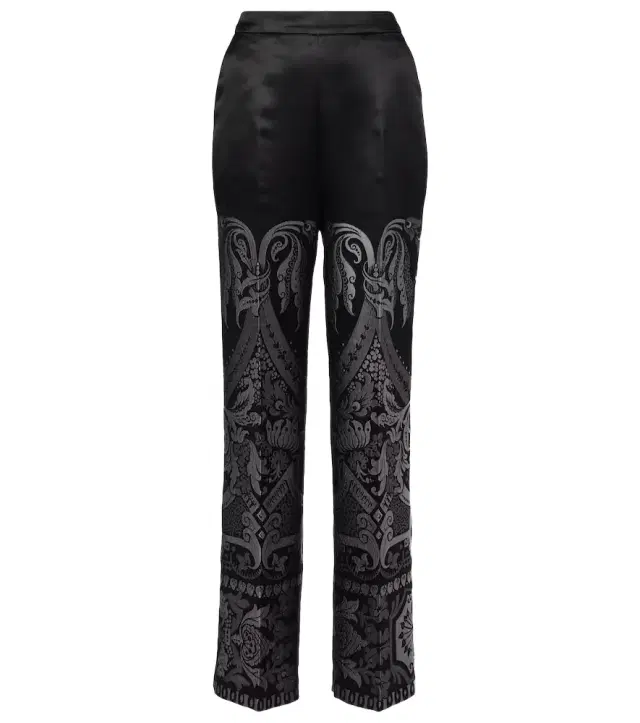 Etro Printed silk-blend wide-leg pants