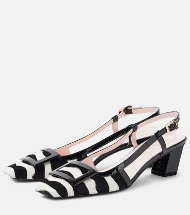 Roger Vivier Belle Vivier 45 calf hair slingback pumps | Thumbnail 2
