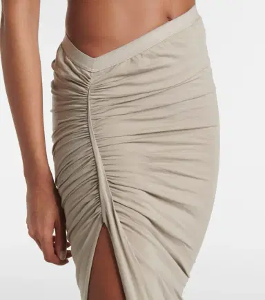 Rick Owens Ruched cotton jersey maxi skirt | Thumbnail 2