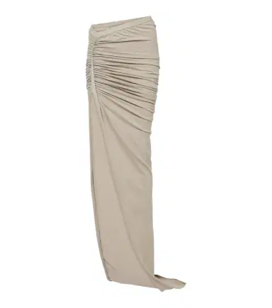 Rick Owens Ruched cotton jersey maxi skirt | Thumbnail 1