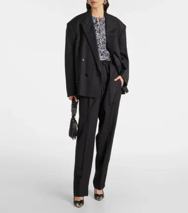 Isabel Marant Liska checked wool-blend straight pants | Thumbnail 2 Isabel Marant Liska checked wool-blend straight pants | Thumbnail 2