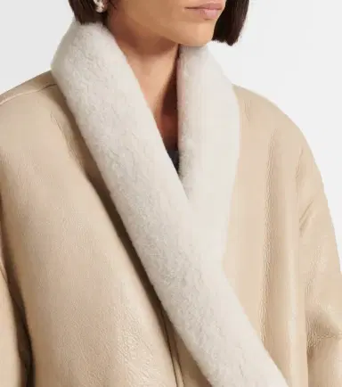 Isabel Marant Elanore shearling-trimmed leather coat | Thumbnail 2