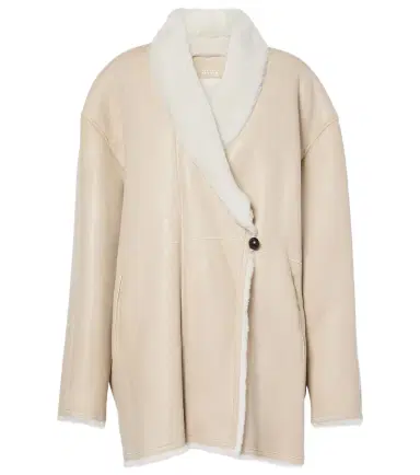 Isabel Marant Elanore shearling-trimmed leather coat | Thumbnail 1