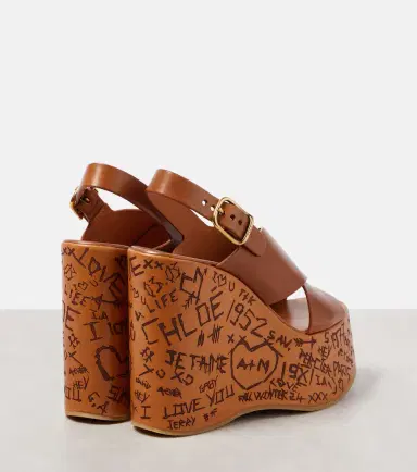 Chloé Chloé Maxime leather wedge sandals | Thumbnail 3