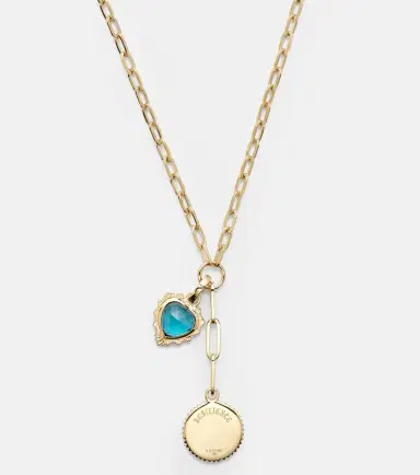 FoundRae Resilience & True Love 18kt gold charm necklace with diamonds | Thumbnail 4