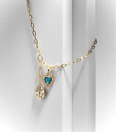 FoundRae Resilience & True Love 18kt gold charm necklace with diamonds | Thumbnail 7