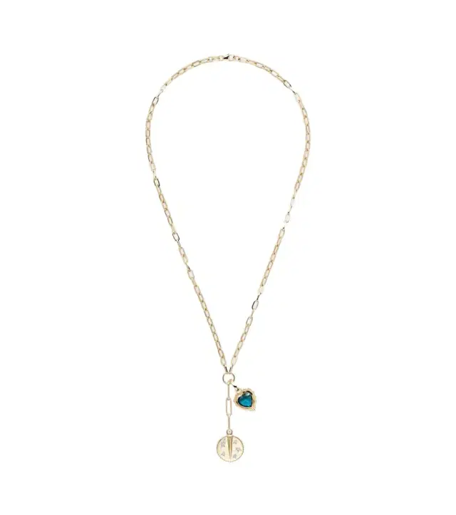 Resilience & True Love 18kt gold charm necklace with diamonds