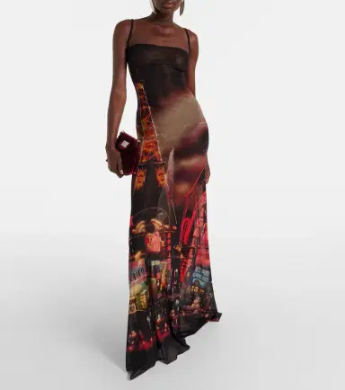Jean Paul Gaultier Printed mesh slip dress | Thumbnail 2