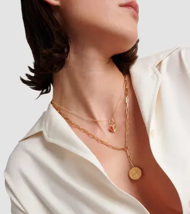 FoundRae Karma Clip 18kt gold chain necklace with diamonds | Thumbnail 2
