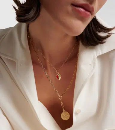 FoundRae Karma Clip 18kt gold chain necklace with diamonds | Thumbnail 4