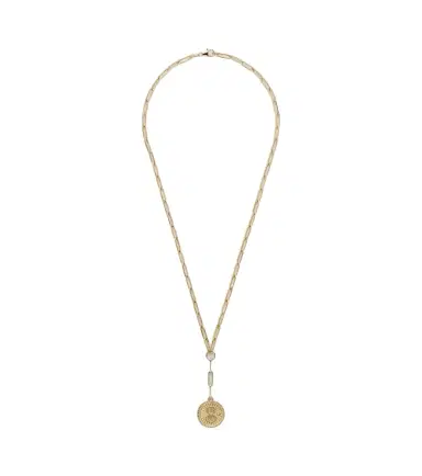 FoundRae Karma Clip 18kt gold chain necklace with diamonds | Thumbnail 1