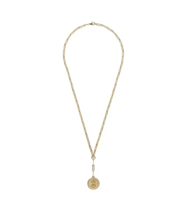 FoundRae Karma Clip 18kt gold chain necklace with diamonds