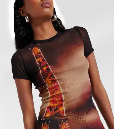 Jean Paul Gaultier Pigalle printed mesh minidress | Thumbnail 2