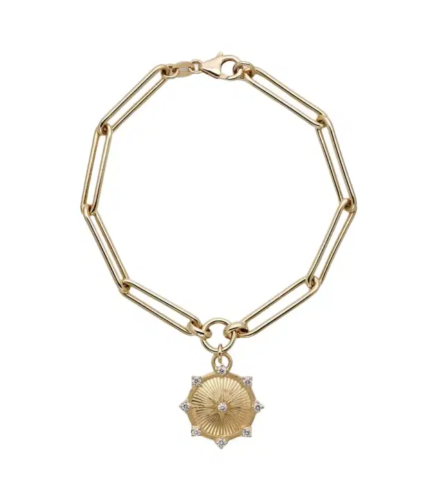 FoundRae Spark Love 18kt gold chain bracelet with diamonds