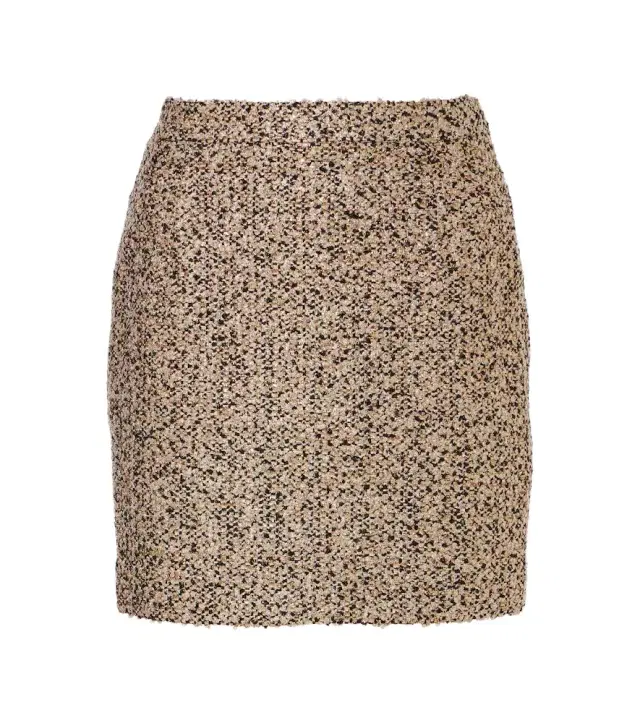 Alessandra Rich Lamé tweed miniskirt