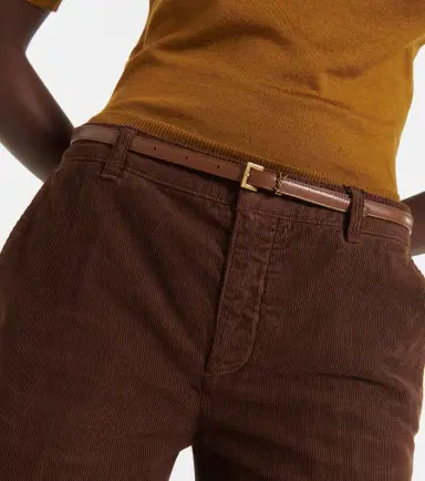 Saint Laurent Cassandre extra-slim leather belt | Thumbnail 4