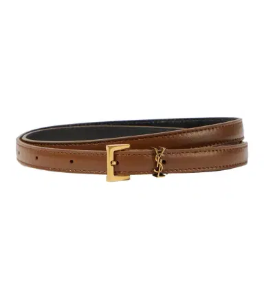 Saint Laurent Cassandre extra-slim leather belt | Thumbnail 1