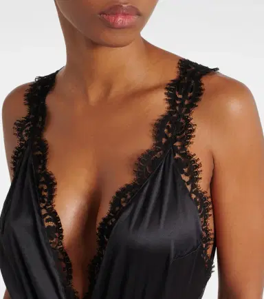 Dolce & Gabbana ace-trimmed silk-blend satin bodysuit | Thumbnail 5