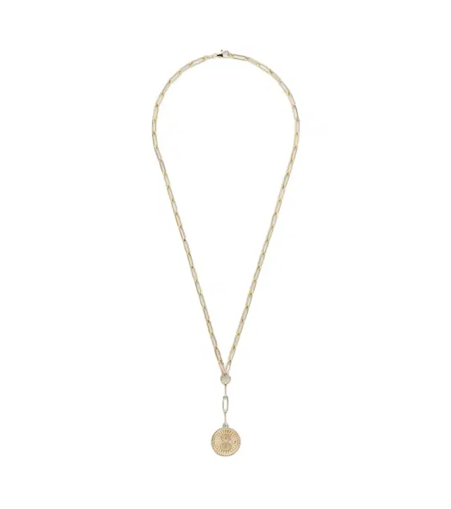 Karma 18kt gold chain necklace with diamond