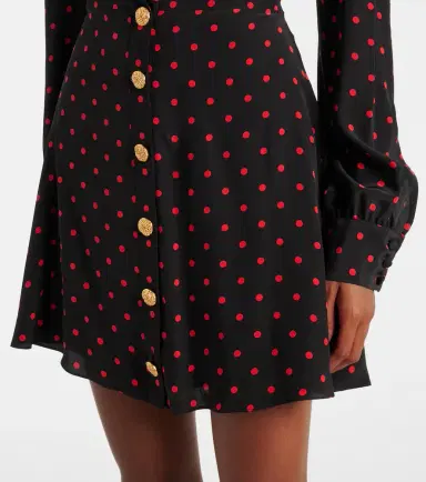 Alessandra Rich Polka-dot lace-trimmed silk minidress | Thumbnail 2