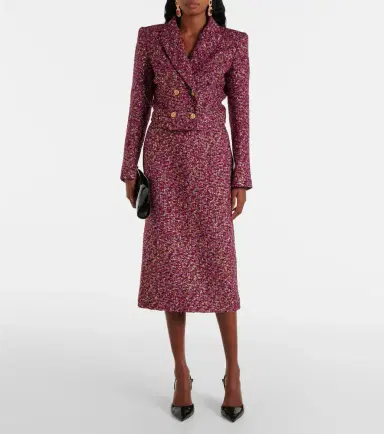 Alessandra Rich Sequined cropped tweed blazer | Thumbnail 4