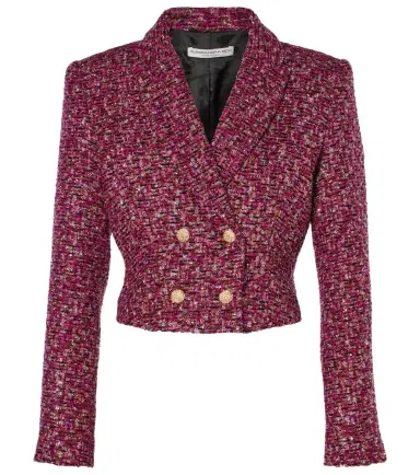 Alessandra Rich Sequined cropped tweed blazer | Thumbnail 1