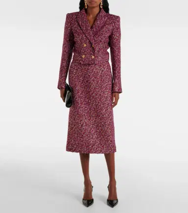 Alessandra Rich Sequined tweed midi skirt | Thumbnail 2