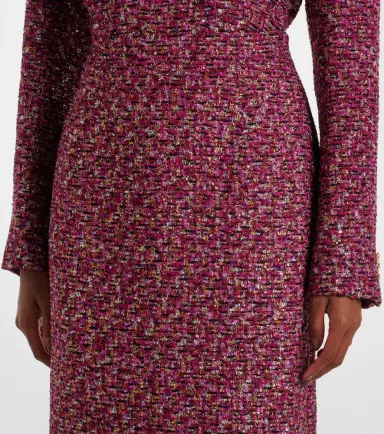 Alessandra Rich Sequined tweed midi skirt | Thumbnail 4