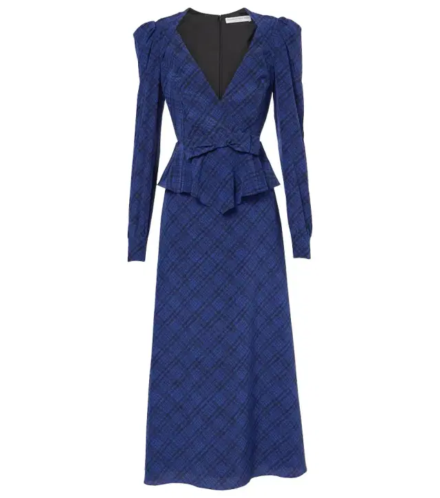Alessandra Rich Tartan silk midi dress