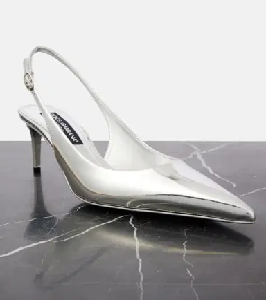 Dolce & Gabbana Metallic leather slingback pumps | Thumbnail 4 Dolce & Gabbana Metallic leather slingback pumps | Thumbnail 4