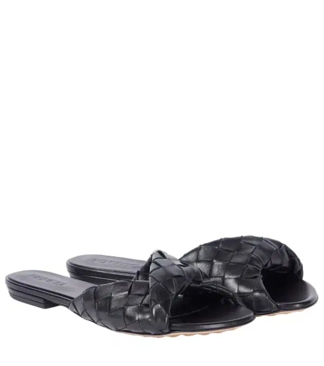 Bottega Veneta Blink Intrecciato leather slides