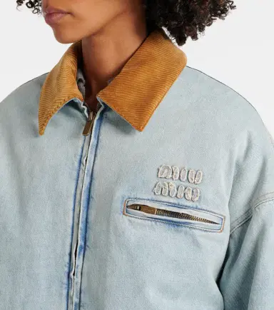Miu Miu Logo denim puffer jacket | Thumbnail 2 Miu Miu Logo denim puffer jacket | Thumbnail 2