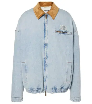 Miu Miu Logo denim puffer jacket | Thumbnail 1 Miu Miu Logo denim puffer jacket | Thumbnail 1