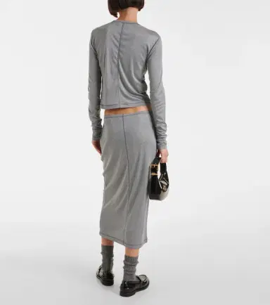 Miu Miu Silk midi skirt | Thumbnail 4