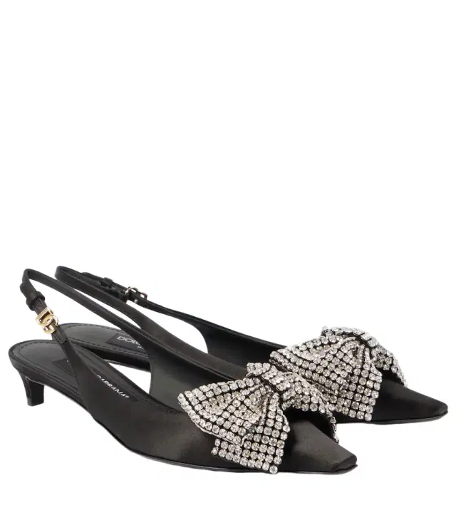 Dolce & Gabbana Embellished satin slingback pumps