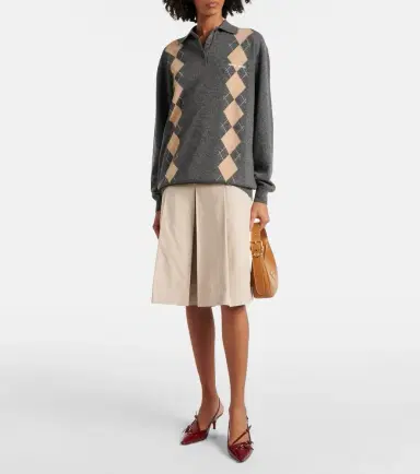 Miu Miu Argyle cashmere sweater | Thumbnail 4 Miu Miu Argyle cashmere sweater | Thumbnail 4