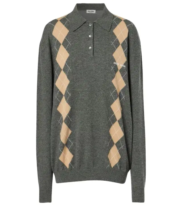 Argyle cashmere sweater