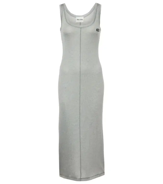 Knitted silk midi dress
