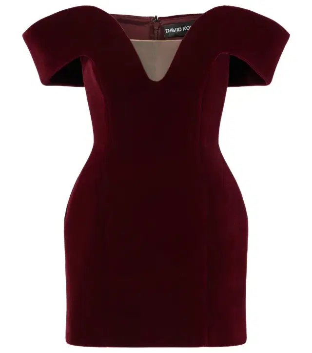 Off-shoulder velvet minidress