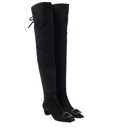 Roger Vivier Belle Vivier 45 suede over-the-knee boots | Thumbnail 1 Roger Vivier Belle Vivier 45 suede over-the-knee boots | Thumbnail 1