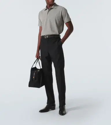 Saint Laurent Cassandre cotton-blend piqué T-shirt | Thumbnail 3