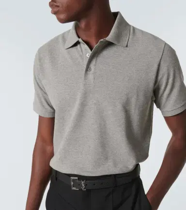 Saint Laurent Cassandre cotton-blend piqué T-shirt | Thumbnail 4