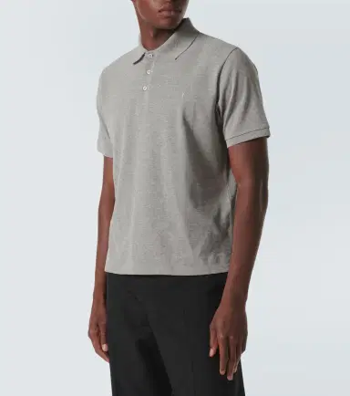 Saint Laurent Cassandre cotton-blend piqué T-shirt | Thumbnail 5