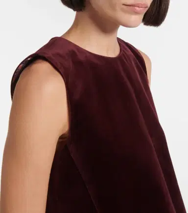 La DoubleJ La Scala feather-trimmed cotton velvet top | Thumbnail 6