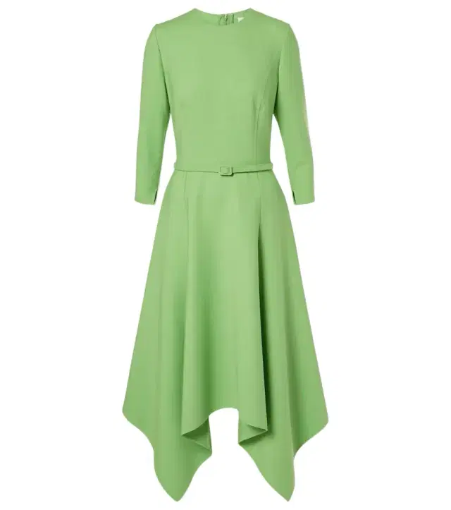 Oscar de la Renta Asymmetric wool-blend midi dress