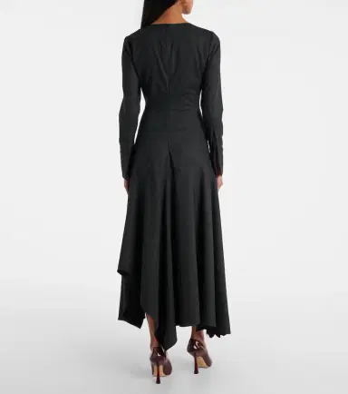 Oscar de la Renta Peony asymmetric wool midi dress | Thumbnail 2