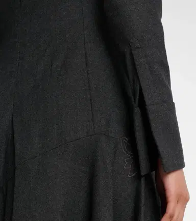 Oscar de la Renta Peony asymmetric wool midi dress | Thumbnail 5
