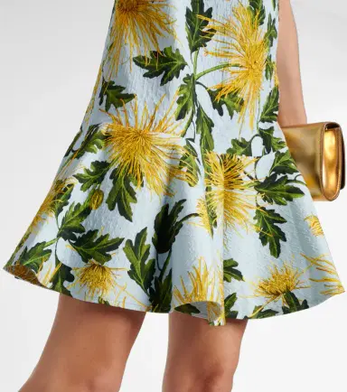 Oscar de la Renta Chrysanthemum cotton-blend minidress | Thumbnail 3