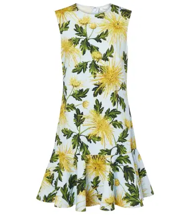 Oscar de la Renta Chrysanthemum cotton-blend minidress | Thumbnail 1