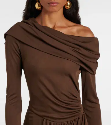 Oscar de la Renta Off-shoulder jersey gown | Thumbnail 5